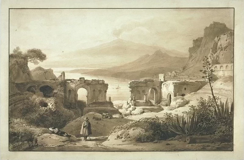 Rovine del teatro di Taormina, Sicilia - Louvre Collections